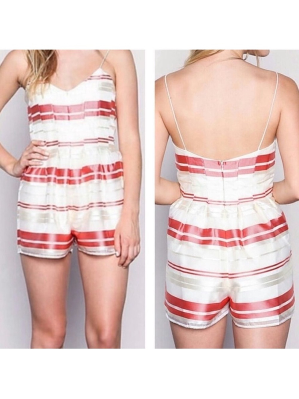 J.O.A Striped Romper Shorts Size Large